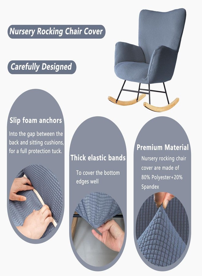 Dipurman Nursery Rocking Chair Cover,1 Piece Glider Chairs Cover Slipcovers,Soft with Elastic Bottom Spandex Jacquard Small Checks,Furniture Protector Washable - Image 3